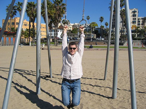 brooks-at-venice-beach-in-los-angeles Goofing around at Venice Beach in Los Angeles