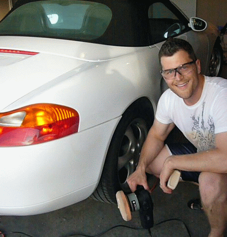 porsche-boxster-and-brooks-with-the-ultimate-detaling-machine Brooks and the Ultimate Detaling Machine. Safety Glasses are dorky, but important