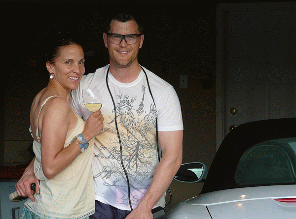 porsche-boxster-brooks-and-traci Brooks and Traci. I love visits in the garage when wine is involved.