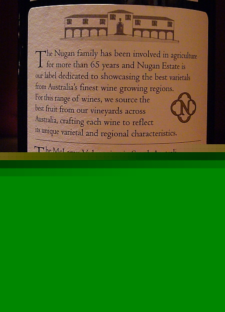 nugan-estate-back 2006 Nugan Estate Shiraz Back of the Bottle
